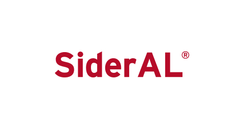 Rotes SiderAL-Logo auf weißem Hintergrund, mit registriertem Markenzeichen.